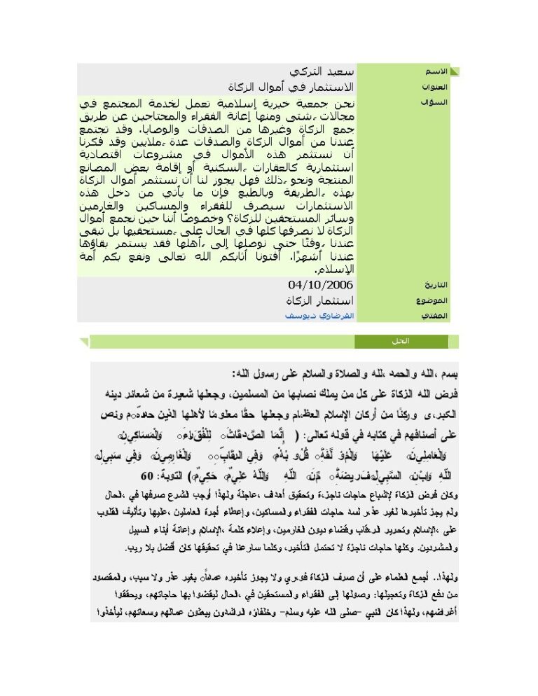 تحميل كتاب الاستثمار في أموال الزكاة PDF يوسف القرضاوي