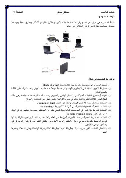 تحميل كتاب اساسيات الشبكات الجزء الاول PDF مصطفى صادق
