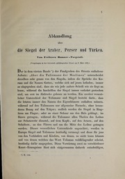 تحميل كتاب Abhandlung über die Siegel der Araber, Perser und Türken PDF