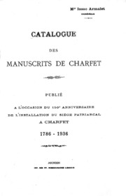 تحميل كتاب I. Armalet, Catalogue des Manuscrits de Charfet (1937) PDF