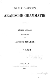 تحميل كتاب Arabische Grammatik PDF Dr. C. P. Casparis مباشر