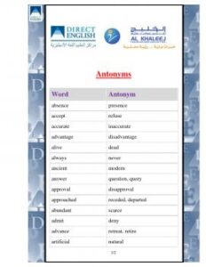 تحميل كتاب Antonyms PDF مبلرك أحمد الطالب