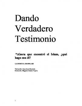 تحميل كتاب Dando Verdadero Testimonio PDF Laurence Brown