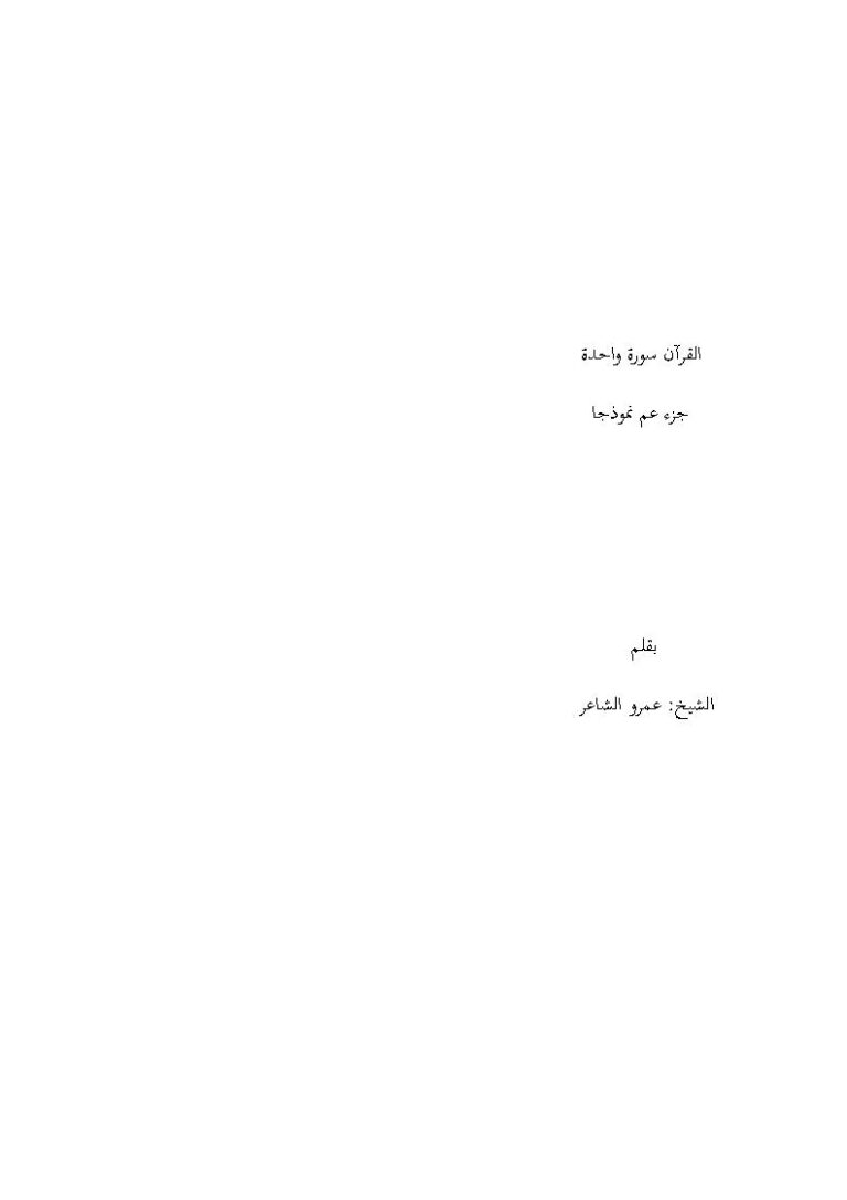 تحميل كتاب القرآن سورة واحدة جزء عم نموذجاً ل عمرو الشاعر PDF عمرو الشاعر
