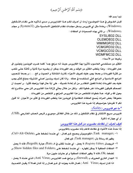 تحميل كتاب إزالة فايروس sality بدون فرمتة PDF