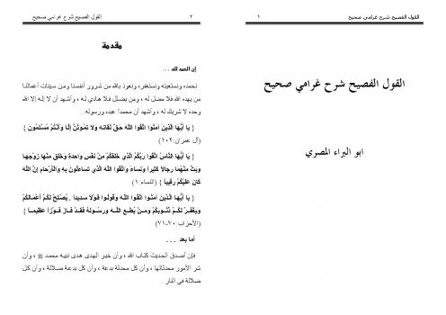 تحميل كتاب القول الفصيح شرح غرامي صحيح PDF أبو البراء المصري
