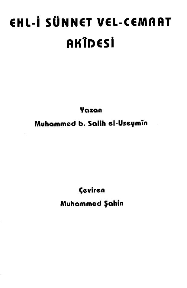 تحميل كتاب EHL S NNRT VEL CEMAAT AK DES عقيدة أهل السنة والجماعة تركي ل Muhammed b. Salih el-Useymîn PDF