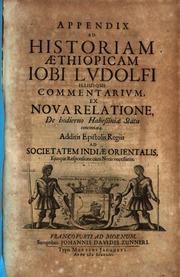 تحميل كتاب Appendix ad Historiam Aethiopicam Iobi PDF أيوبي لودولف