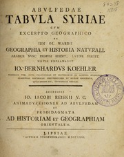 تحميل كتاب Abulfedae Tabula Syriae cum excerpto geographico ex Ibn ol Wardii Geographia et historia naturali PDF أبو الفداء