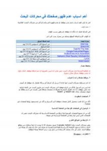 تحميل كتاب أهم أسباب عدم ظهور صفحتك في محركات البحث PDF