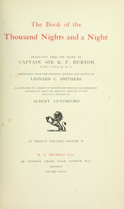 تحميل كتاب The book of the thousand nights and a night PDF R. F. Burton بدون علامة مائية