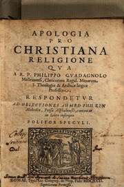 تحميل كتاب Apologia pro christiana religione qua a r.p. Philippo Guadagnolo PDF