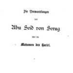 تحميل كتاب Die verwandlungen des Abu Seid von Serug, PDF
