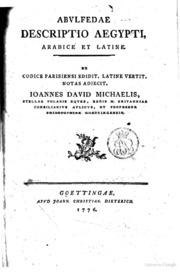 تحميل كتاب Abulfedae Descriptio Aegypti PDF Joannes David Michaelis