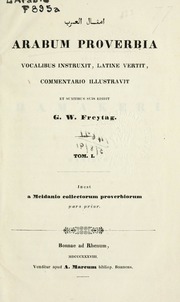 تحميل كتاب Arabum proverbia, vocalibus instruxit latine vertit, commentario illustravit PDF بدون علامة مائية