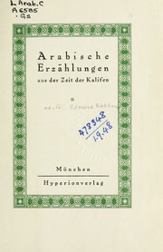 تحميل كتاب Arabische Erzählungen aus der Zeit der Kalifen PDF