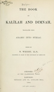 تحميل كتاب The book of Kalilah and Dimnah, tr. from Arabic into Syriac PDF