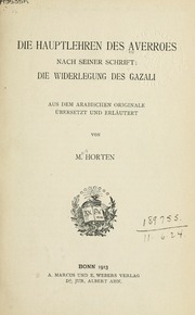 تحميل كتاب Die Hauptlehren des Averroes nach seiner Schrift, Die Widerlegung des Gazali PDF ابن رشد