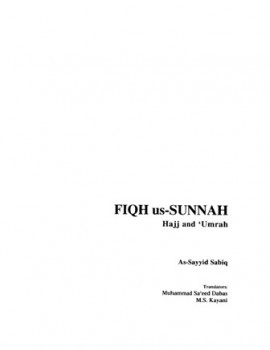 تحميل كتاب FIQH us SUNNAH, Hajj and Umrah فقه السنة الحج والعمرة للسيد سابق PDF