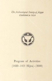 تحميل كتاب Archeological Society of Aleppo: Program of Activities 2000 / برنامج نشاطات جمعية العاديات لعام ٢٠٠٠ PDF