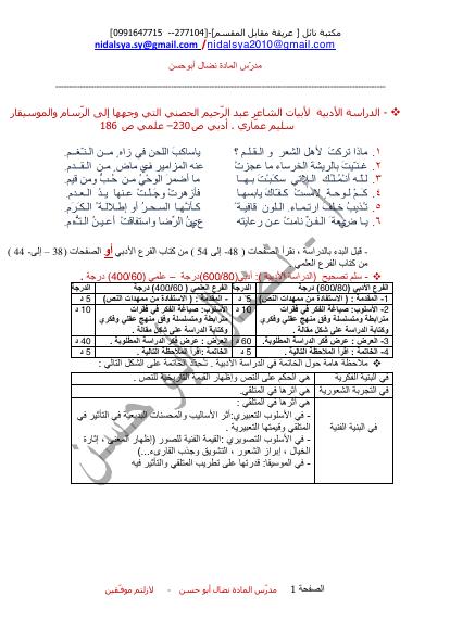 تحميل كتاب الدراسة الأدبية كاملة (نموذج) PDF