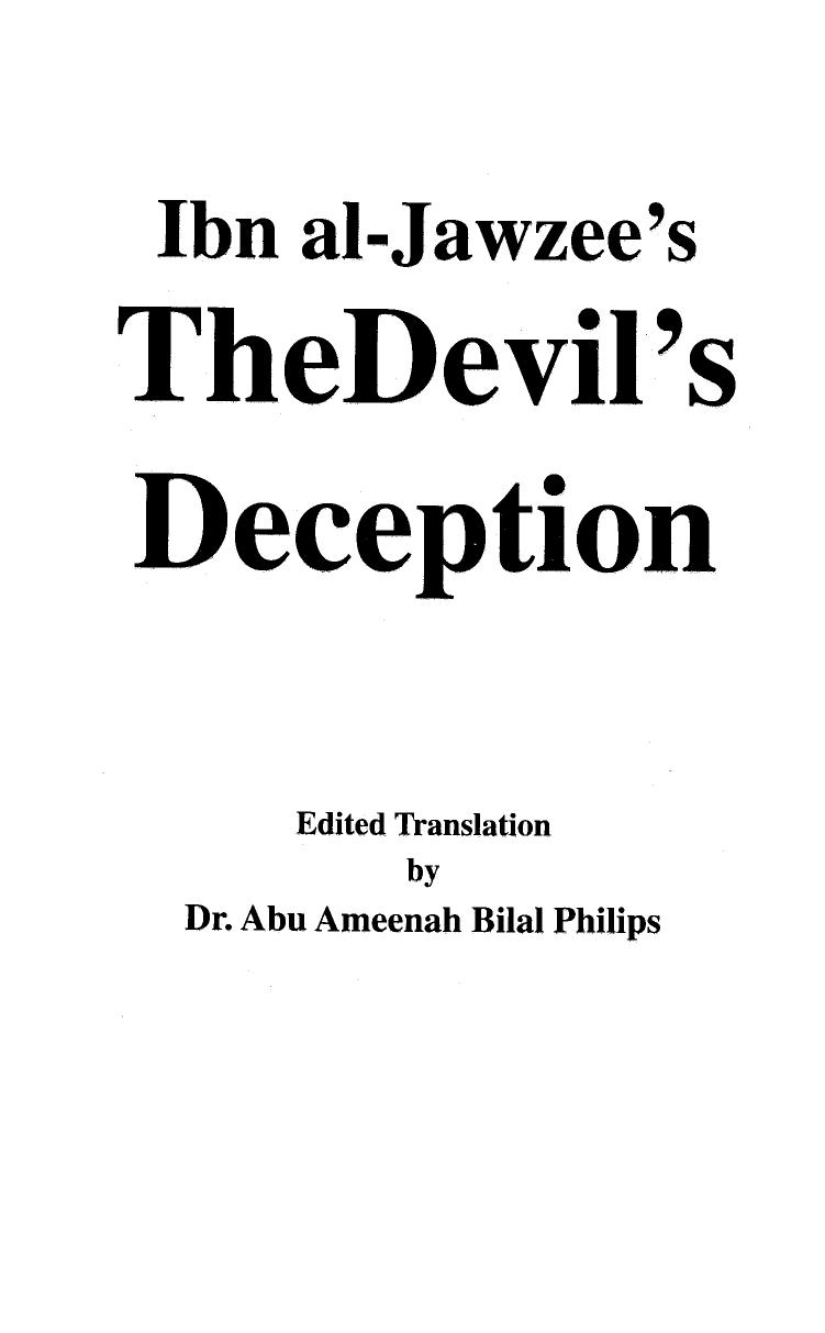 تحميل كتاب The Devil’s Deception تلبيس إبليس ل Ibn al-Jawzee’s PDF