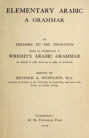 تحميل كتاب Elementary Arabic, a grammar, PDF